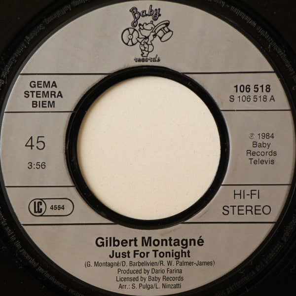 Gilbert Montagné : Just For Tonight (7", Single)