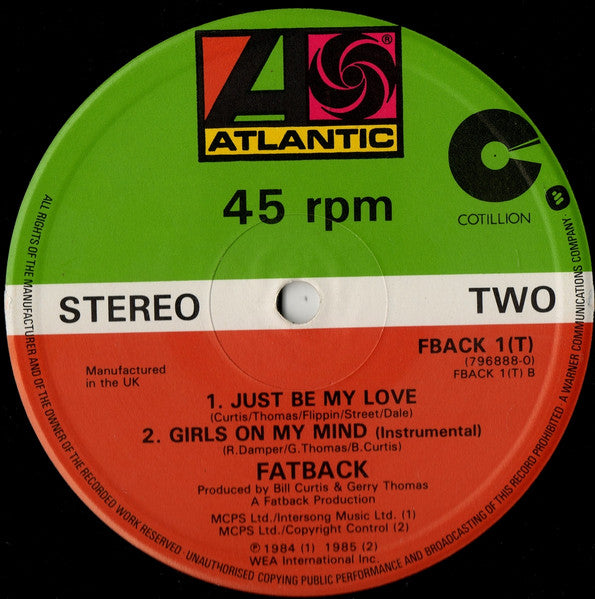 The Fatback Band : Girls On My Mind (12")