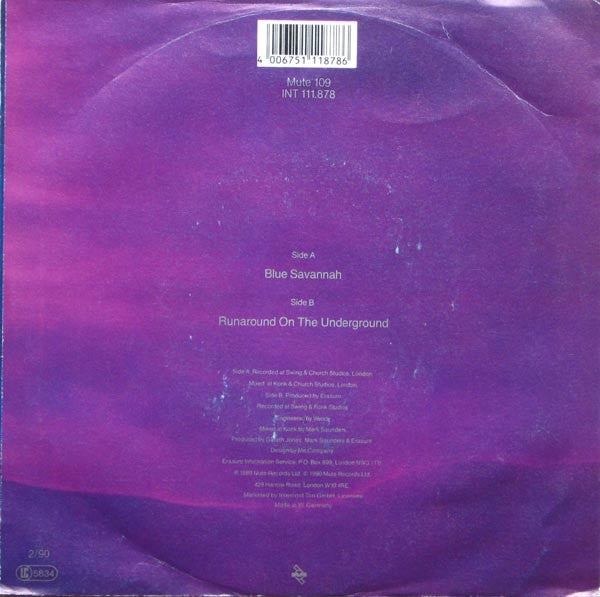 Erasure : Blue Savannah (7", Single)