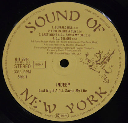 Indeep : Last Night A DJ Saved My Life! (LP, Album)