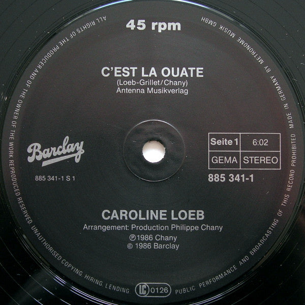 Caroline Loeb : C'est La Ouate (12", Maxi)
