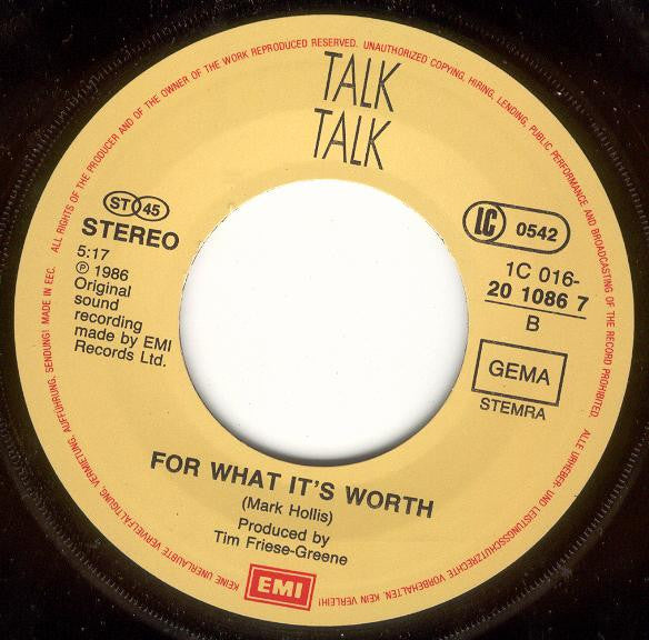 Talk Talk : Living In Another World (7", Single)