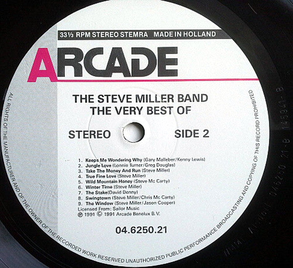 Steve Miller Band : The Very Best Of The Steve Miller Band (LP, Comp)