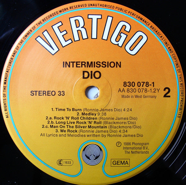 Dio (2) : Intermission (12", MiniAlbum)