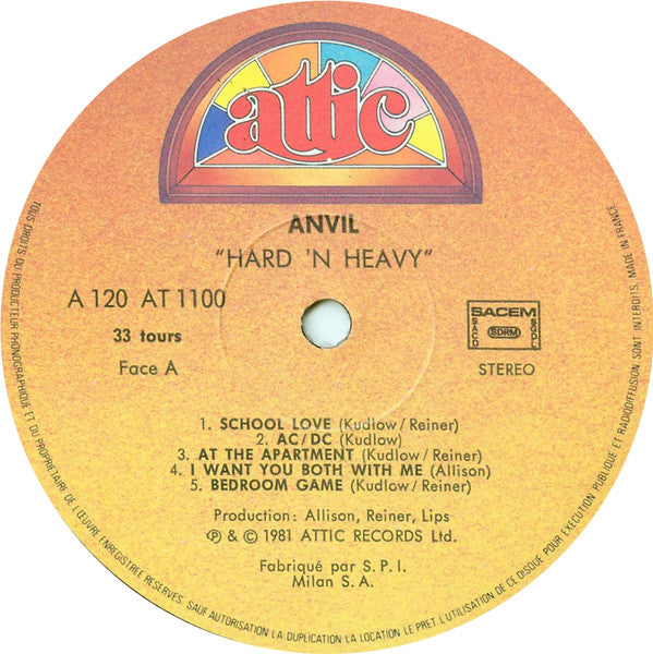 Anvil : Hard 'N' Heavy (LP, Album)