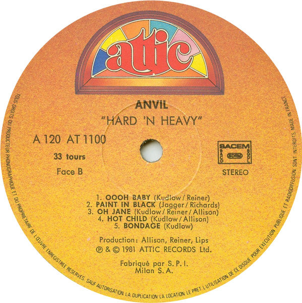 Anvil : Hard 'N' Heavy (LP, Album)
