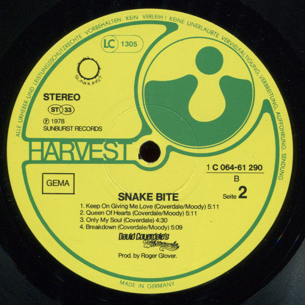 David Coverdales Whitesnake* : Snakebite (LP, Album)