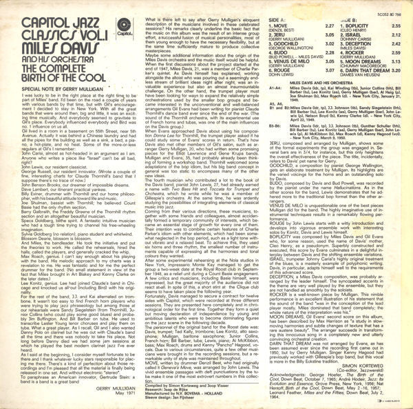 Miles Davis And His Orchestra : The Complete Birth Of The Cool (LP, Comp, Mono, RE)