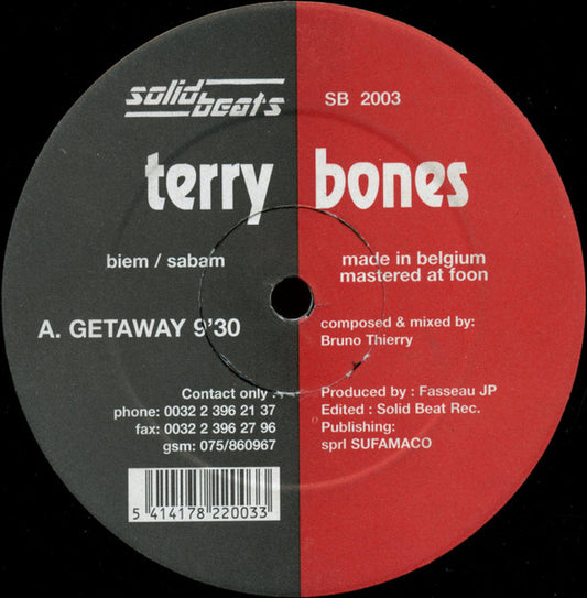 Terry Bones : Getaway / Angel's Groove (12")