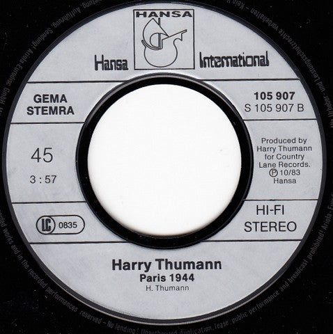Harry Thumann : Andromeda / Paris 1944 (7", Single)