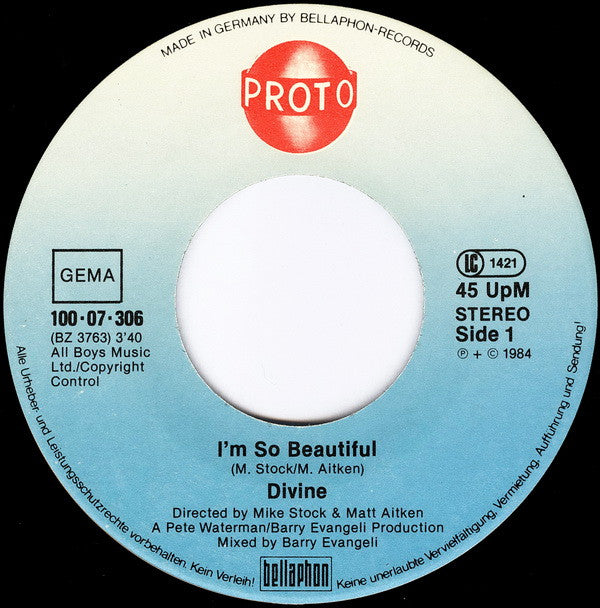 Divine : I'm So Beautiful (7", Single)