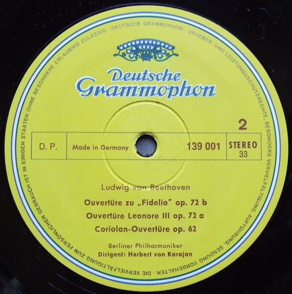 Franz Schubert / Ludwig van Beethoven : Berliner Philharmoniker · Herbert von Karajan : Symphonie Nr. 8 »Unvollendete« / Fidelio · Leonore III · Coriolan (Ouvertüren) (LP)