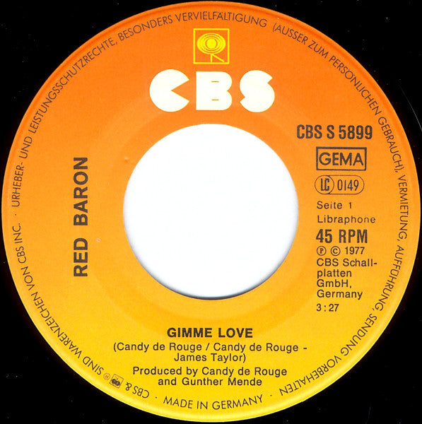 Red Baron (2) : Gimme Love (7", Single)