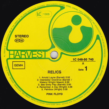Pink Floyd : Relics (LP, Comp, RE)