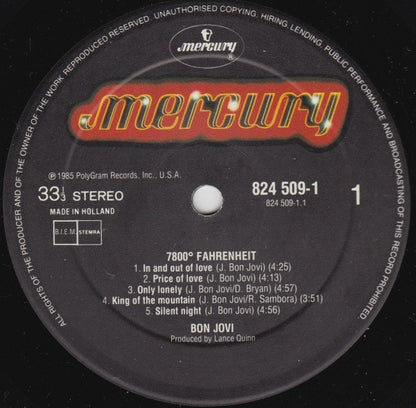 Bon Jovi : 7800° Fahrenheit (LP, Album)