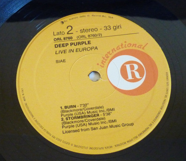 Deep Purple : Live In Europe (LP, MiniAlbum)