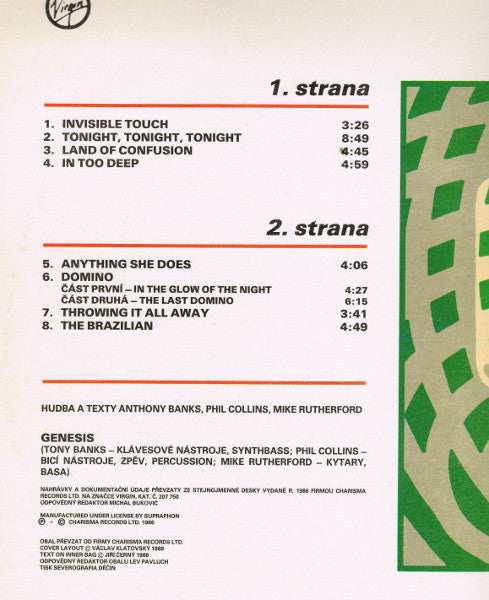 Genesis : Invisible Touch (LP, Album)