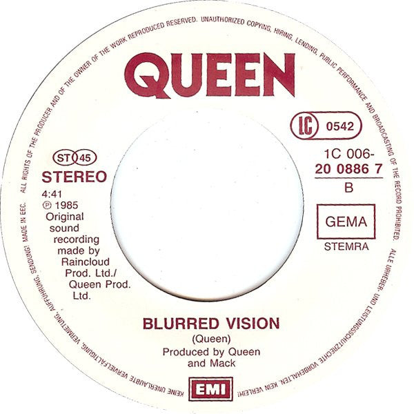Queen : One Vision (7", Single)