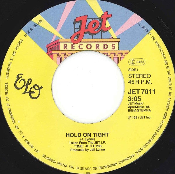 ELO* : Hold On Tight (7", Single, Mis)