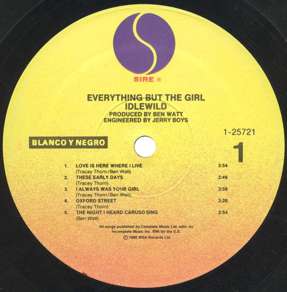 Everything But The Girl : Idlewild (LP, Album, SRC)