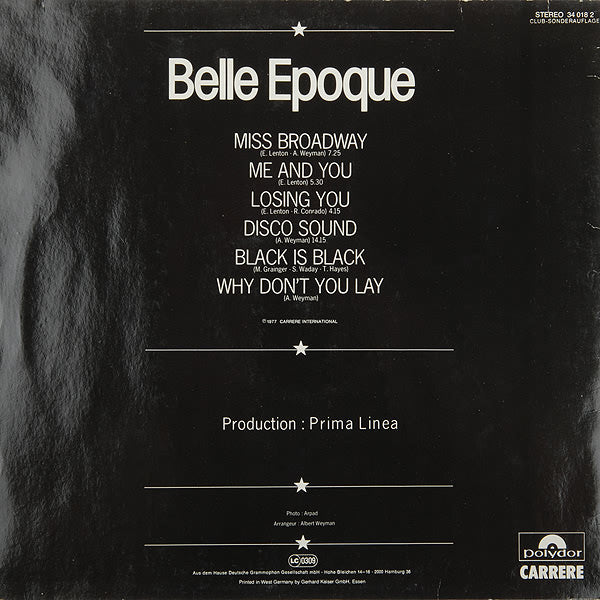 Belle Epoque : Black Is Black (LP, Album, Club)