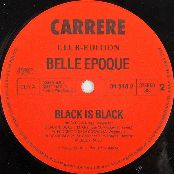 Belle Epoque : Black Is Black (LP, Album, Club)