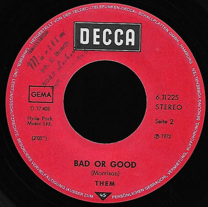 Them (3) : It's All Over Now, Baby Blue (7", Single, RP)