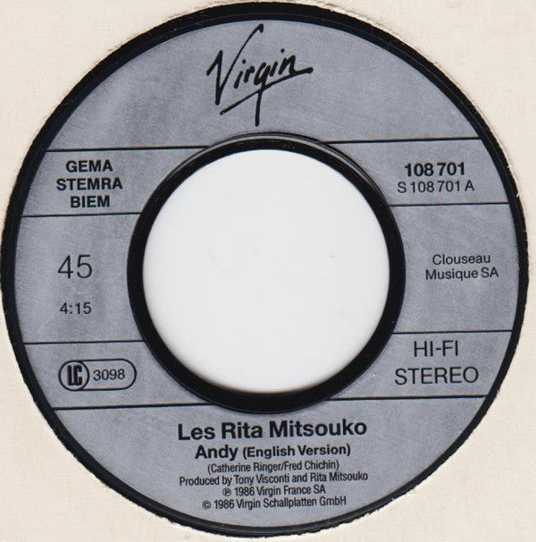 Les Rita Mitsouko : Andy (English Version) (7", Single)