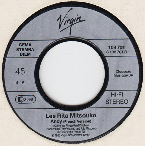 Les Rita Mitsouko : Andy (English Version) (7", Single)