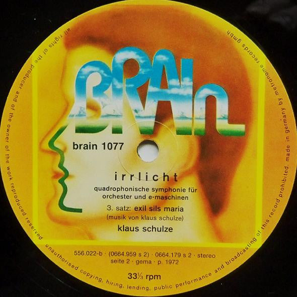 Klaus Schulze : Irrlicht (LP, Album, RE)