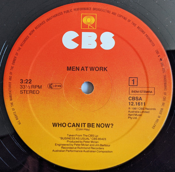 Men At Work : Who Can It Be Now? (12", Maxi)