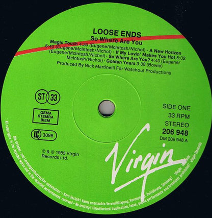 Loose Ends : So Where Are You? (LP, Album)