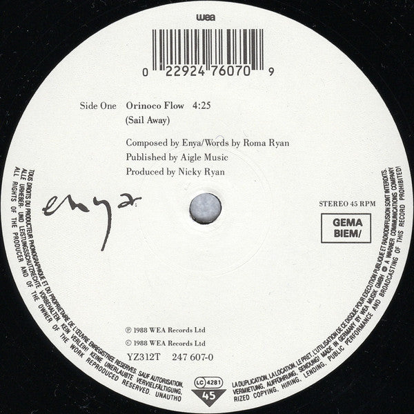 Enya : Orinoco Flow (Sail Away) (12")