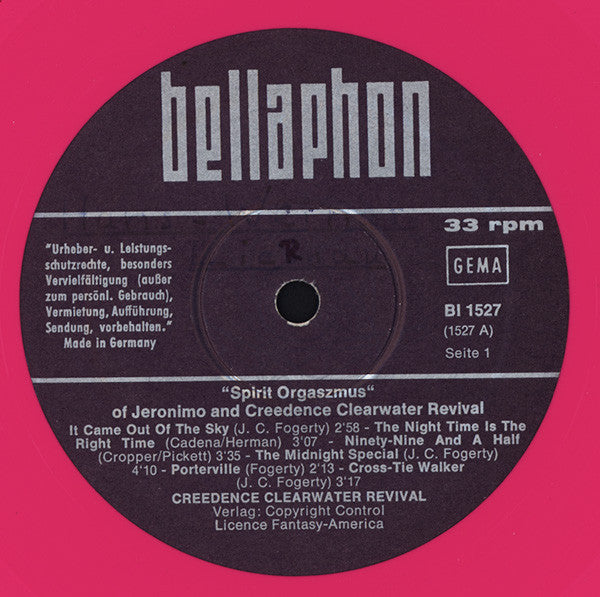 Jeronimo (2) And Creedence Clearwater Revival : "Spirit Orgaszmus" Of Jeronimo And Creedence Clearwater Revival (LP, Comp, Pin)