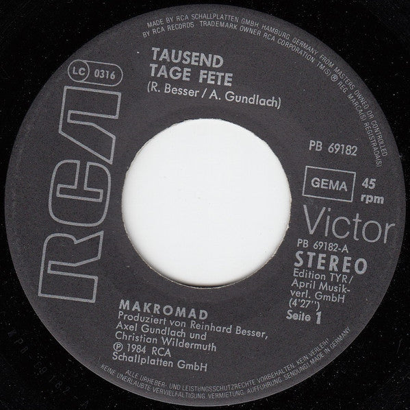 Makromad : Tausend Tage Fete (7", Single)
