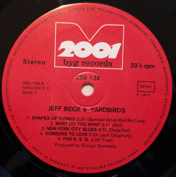 Jeff Beck & Yardbirds* : Jeff Beck & Yardbirds (LP, Comp)