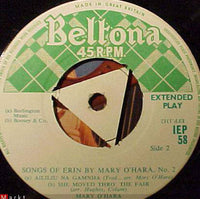 Mary O'Hara : Songs Of Erin No. 2 (7", EP, Mono)