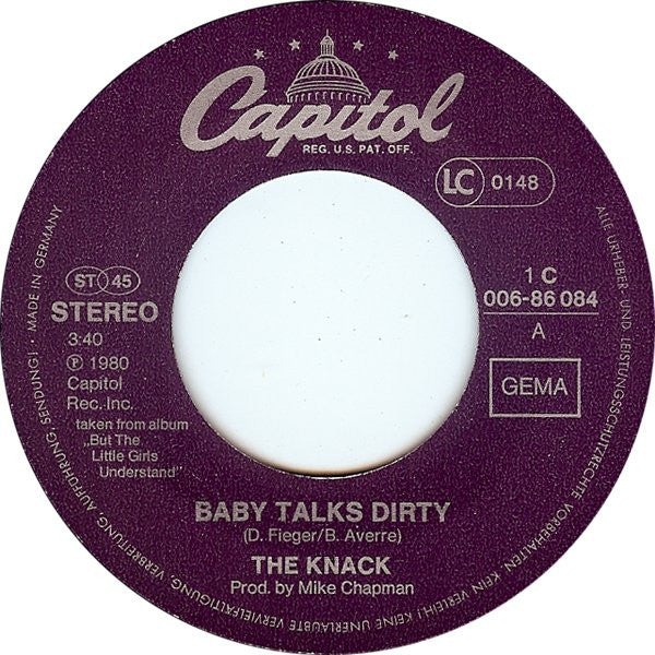 The Knack (3) : Baby Talks Dirty (7", Single)