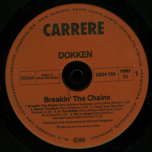 Don Dokken* : Breakin' The Chains (LP, Album)