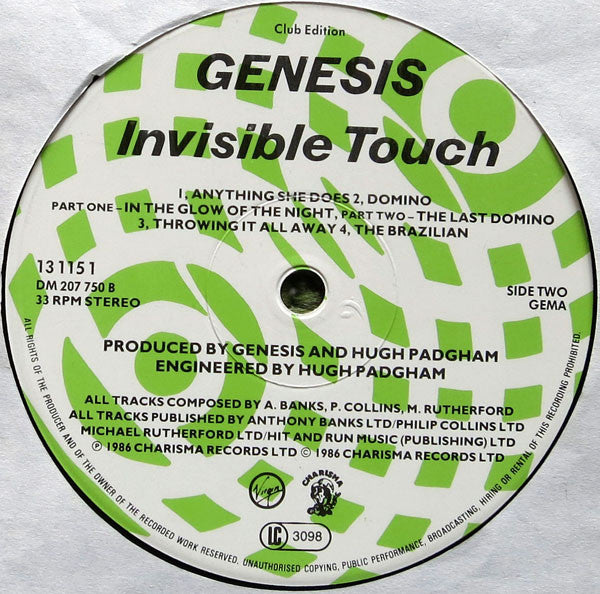 Genesis : Invisible Touch (LP, Album, Club)