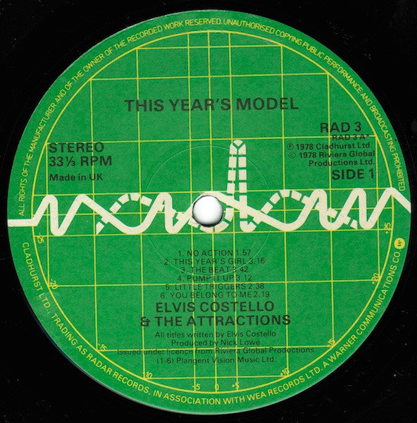 Elvis Costello & The Attractions : This Year's Model (LP, Album, 'EG)