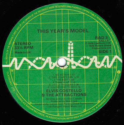 Elvis Costello & The Attractions : This Year's Model (LP, Album, 'EG)