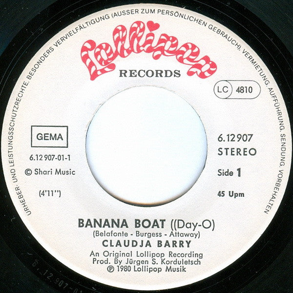 Claudja Barry : Banana Boat (Day-O) (7")