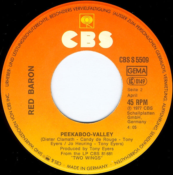 Red Baron (2) : Back To Paris (7", Single)