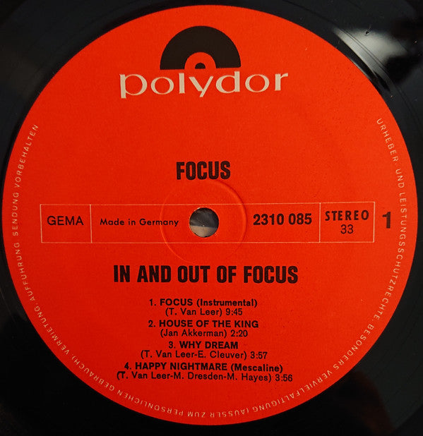 Focus (2) : In And Out Of Focus (LP, Album, RP)