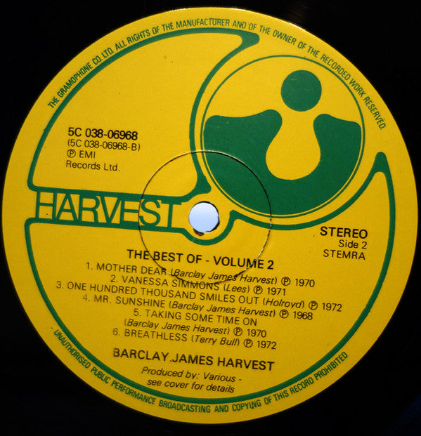 Barclay James Harvest : The Best Of Barclay James Harvest Volume 2 (LP, Comp)