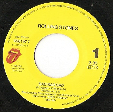 The Rolling Stones : Sad Sad Sad (7", Single)