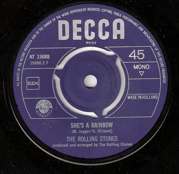 The Rolling Stones : 2000 Light Years From Home / She's A Rainbow (7", Single, Mono)