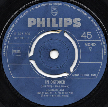 Liesbeth List : In Oktober (7", Single, Mono)