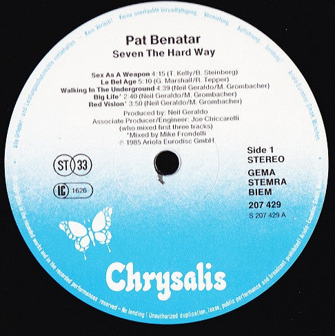 Pat Benatar : Seven The Hard Way (LP, Album)